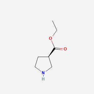 Chemical structure of Ethyl (R)-Pyrrolidine-3-carboxylate