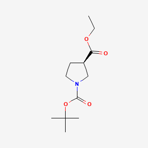 Chemical structure of Ethyl (R)-1-Boc-3-pyrrolidinecarboxylate