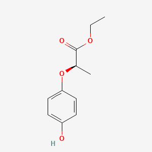 Chemical structure of Ethyl (2R)-2-(4-hydroxyphenoxy)propanoate