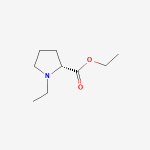 Chemical structure of Ethyl (R)-(+)-1-Ethyl-2-pyrrolidinecarboxylate