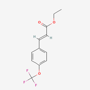 Chemical structure of ethyl (E)-3-(4-(trifluoromethoxy)phenyl)acrylate