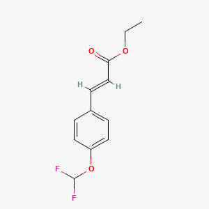 Chemical structure of ethyl (E)-3-(4-(difluoromethoxy)phenyl)acrylate