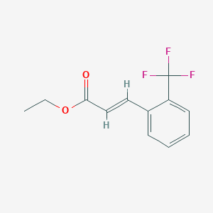Chemical structure of ethyl (E)-3-(2-(trifluoromethyl)phenyl)acrylate