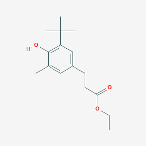 Chemical structure of ethyl (3-(3-tert-butyl)-4-hydroxy-5-methylphenyl)propanoate