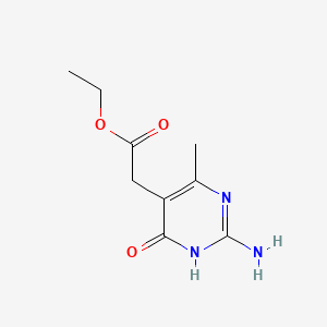 Chemical structure of Ethyl (2-amino-4-hydroxy-6-methyl-5-pyrimidinyl)acetate