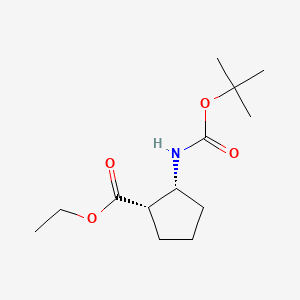 Chemical structure of Ethyl (1S,2R)-2-(Boc-amino)cyclopentanecarboxylate