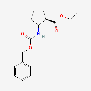 Chemical structure of Ethyl (1R,2S)-2-(Cbz-amino)cyclopentanecarboxylate