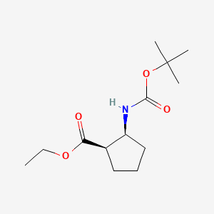 Chemical structure of Ethyl (1R,2S)-2-(Boc-amino)cyclopentanecarboxylate