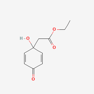 Chemical structure of Ethyl (1-hydroxy-4-oxocyclohexa-2,5-dien-1-yl)acetate
