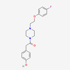 Chemical structure of Ethanone, 1-[4-[2-(4-fluorophenoxy)ethyl]-1-piperazinyl]-2-(4-hydroxyphenyl)-