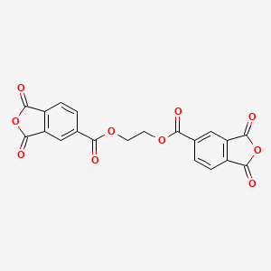 Chemical structure of Ethane-1,2-diyl bis(1,3-dioxo-1,3-dihydroisobenzofuran-5-carboxylate)
