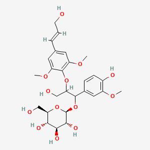 Chemical structure of erythro-Guaiacylglycerol β-sinapyl ether 7-O-glucoside