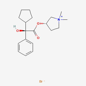 Chemical structure of erythro-Glycopyrronium bromide