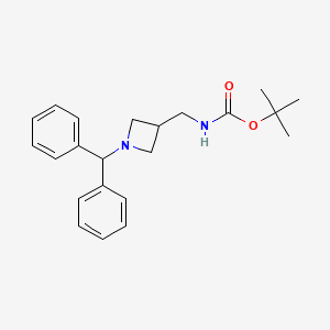 Chemical structure of ert-Butyl ((1-benzhydrylazetidin-3-yl)methyl)carbamate
