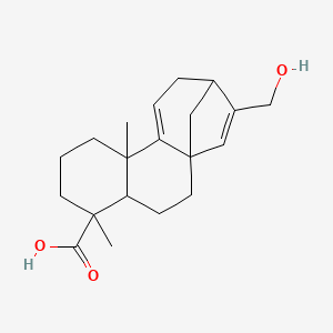 Chemical structure of ent-17-Hydroxykaura-9(11),15-dien-19-oic acid