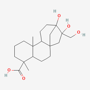Chemical structure of ent-13,16β,17-Trihydroxykauran-19-oic acid