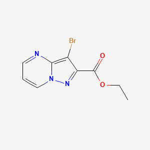 Chemical structure of Ehyl 3-bromopyrazolo[1,5-a]pyrimidine-2-carboxylate