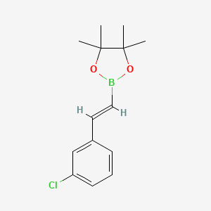 Chemical structure of E-2-(3-Chlorophenyl)vinylboronic acid,pinacol ester