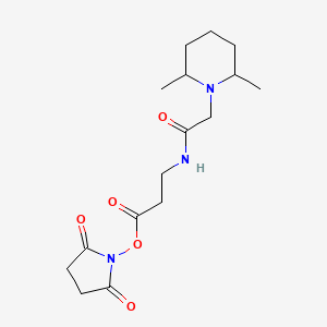 Chemical structure of DMPip-βALA-OSu