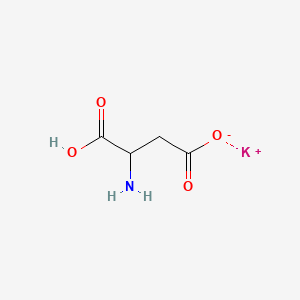 Chemical structure of Potassium;2-aminobutanedioate;hydron