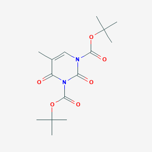 Chemical structure of Di-tert-butyl 5-methyl-2,4-dioxopyrimidine-1,3(2H,4H)-dicarboxylate