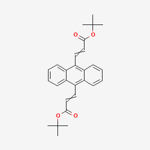 Chemical structure of di-tert-butyl 3,3'-(anthracene-9,10-diyl)-diacrylate