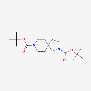 Chemical structure of Di-tert-butyl 2,8-diazaspiro[4.5]decane-2,8-dicarboxylate