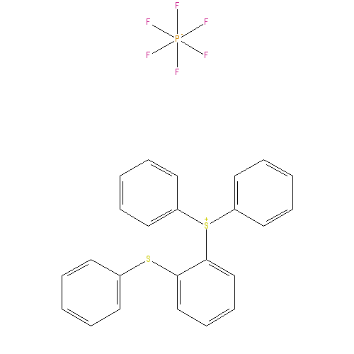 Chemical structure of Diphenyl(4-phenylthio)phenylsufonium hexafluorophosphate