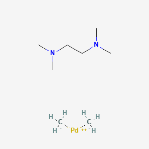 Chemical structure of Dimethyl(N,N,N',N'-tetramethylethylenediamine)palladium(II)