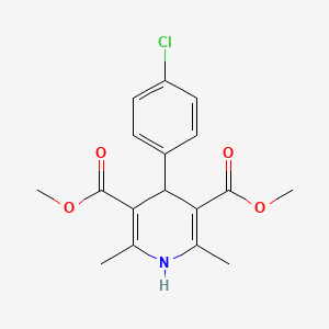 Chemical structure of Dimethyl 4-(4-chlorophenyl)-2,6-dimethyl-1,4-dihydropyridine-3,5-dicarboxylate