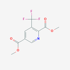 Chemical structure of Dimethyl 3-(trifluoromethyl)pyridine-2,5-dicarboxylate