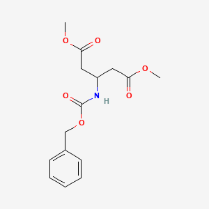 Chemical structure of dimethyl 3-(benzyloxycarbonylamino)pentanedioate