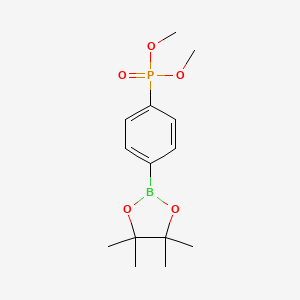 Chemical structure of Dimethyl (4-(4,4,5,5-tetramethyl-1,3,2-dioxaborolan-2-yl)phenyl)phosphonate