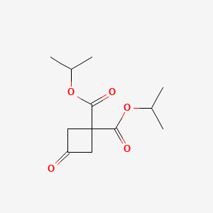 Chemical structure of Diisopropyl 3-oxocyclobutane-1,1-dicarboxylate