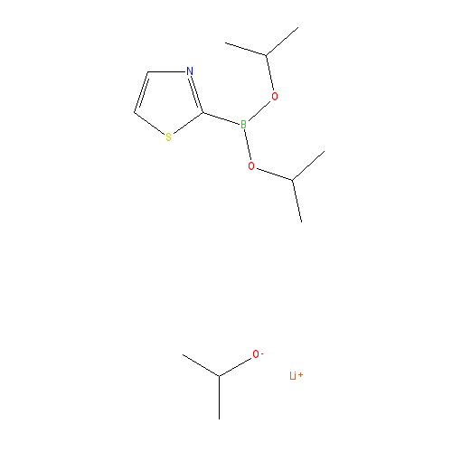 Chemical structure of Diisopropyl 2-Thiazoleboronate Lithium Isopropoxide Salt