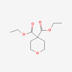 Chemical structure of diethyl tetrahydropyran-4,4-dicarboxylate
