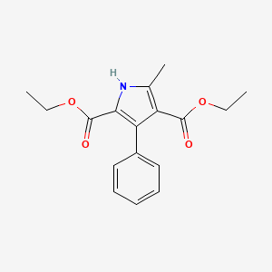 Chemical structure of Diethyl 5-methyl-3-phenyl-1H-pyrrole-2,4-dicarboxylate