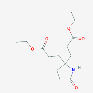 Chemical structure of Diethyl 3,3'-(5-oxopyrrolidine-2,2-diyl)dipropanoate