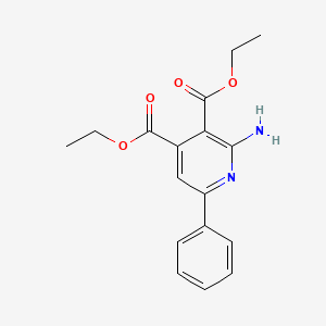 Chemical structure of Diethyl 2-amino-6-phenylpyridine-3,4-dicarboxylate