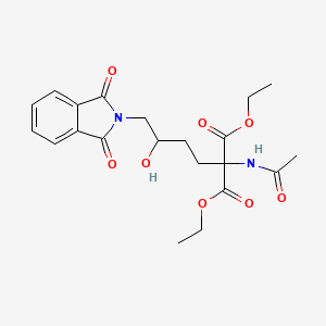 Chemical structure of Diethyl 2-Acetamido-2-(4-(1,3-Dioxoisoindolin-2-Yl)-3-Hydroxybutyl)Malonate