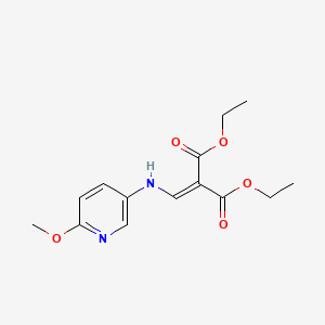 Chemical structure of DIethyl 2-{[(6-methoxypyridin-3-yl)amino]methylene}malonate