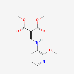 Chemical structure of Diethyl 2-(((2-methoxypyridin-3-yl)amino)methylene)malonate