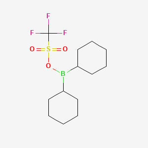 Chemical structure of Dicyclohexylboron trifluoromethanesulfonate