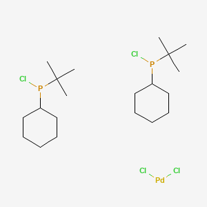 Chemical structure of Dichlorobis(chloro-tert-butylcyclohexylphosphine)palladium (II)