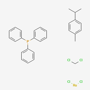 Chemical structure of Dichloro(p-cymene)triphenylphosphineruthenium(II) dichloromethane adduct