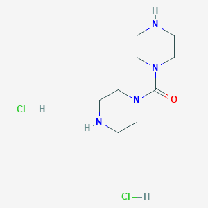 Chemical structure of Di(1-piperazinyl)methanone Dihydrochloride