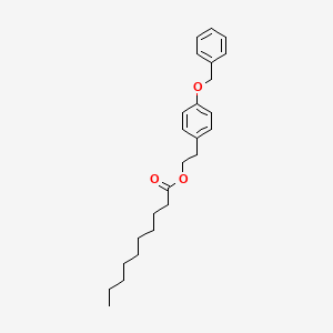 Chemical structure of Decanoic acid, 2-[4-(phenylMethoxy)phenyl]ethyl ester