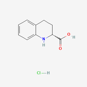 Chemical structure of D-1,2,3,4-TETRAHYDRO-QUINOLINE-2-CARBOXYLIC ACID HYDROCHLORIDE