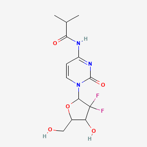 Chemical structure of Cytidine, 2'-deoxy-2',2'-difluoro-N-(2-methyl-1-oxopropyl)-