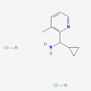 Chemical structure of Cyclopropyl(3-methylpyridin-2-yl)methanamine dihydrochloride